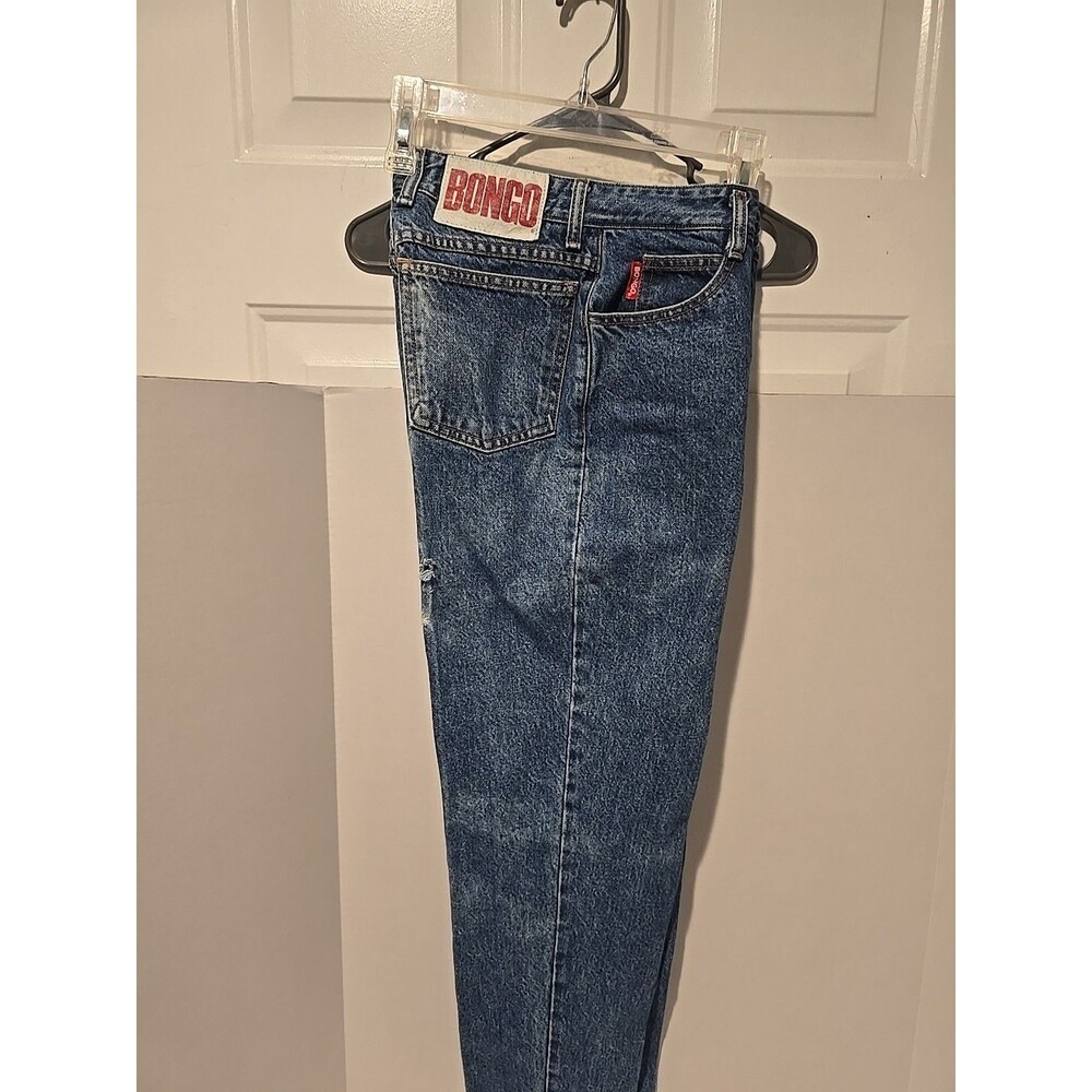 Vintage Bongo Jeans Women’s High Waist Tapered  Size 13 Big Logo Badge USA     R